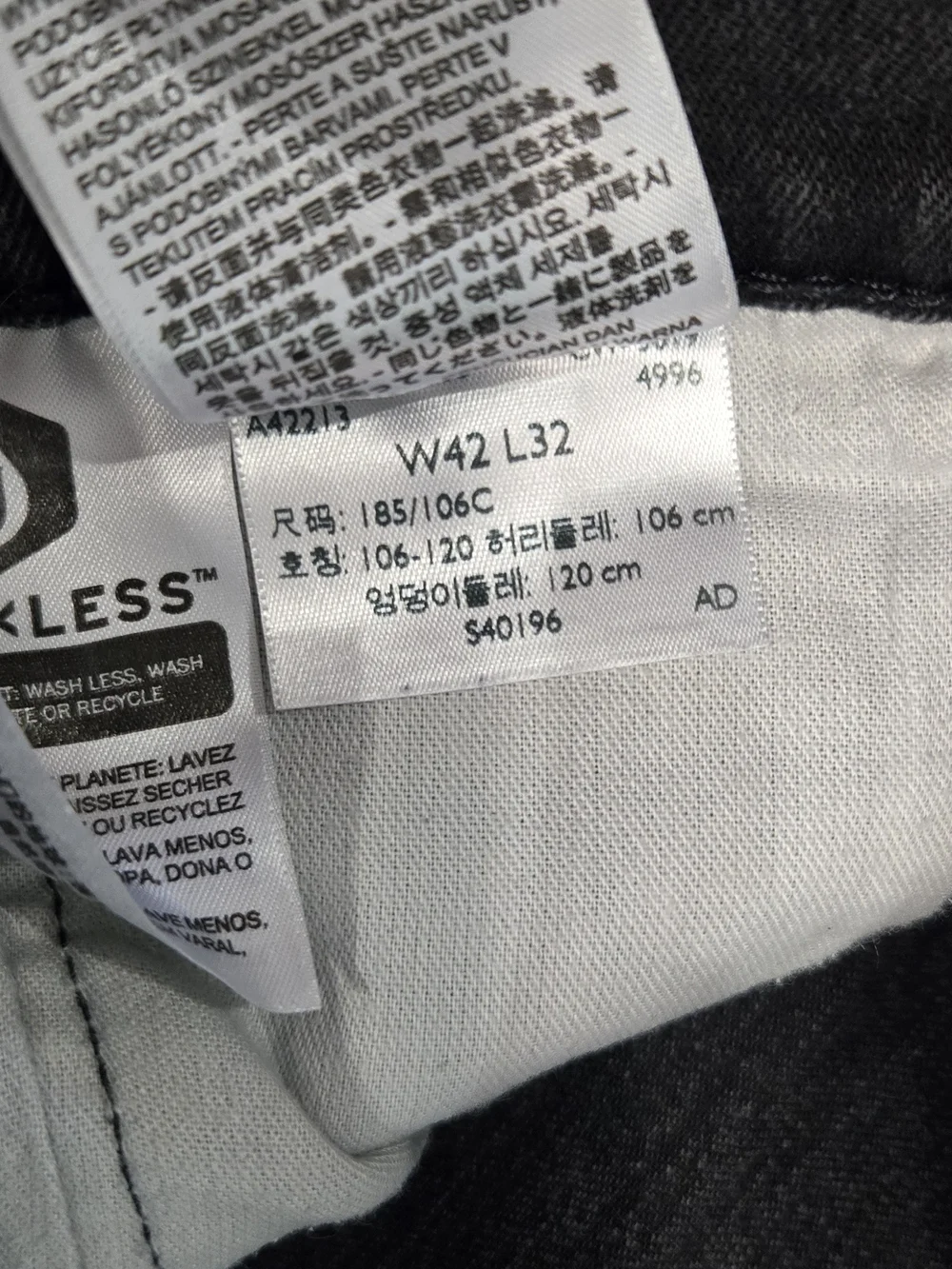 Levi’s 502 Taper Fit Jeans Men’s 42x32 Faded Black Big Tall